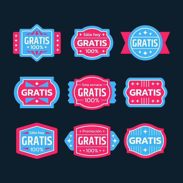 Colección de etiquetas gratis dibujadas a mano