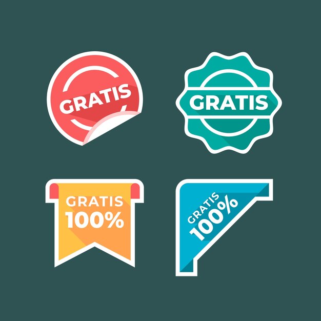 Colección de etiquetas gratis dibujadas a mano