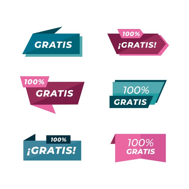 Colección de etiquetas gratis de diseño plano