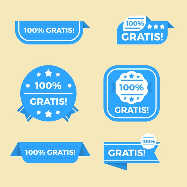 Colección de etiquetas gratis de diseño plano