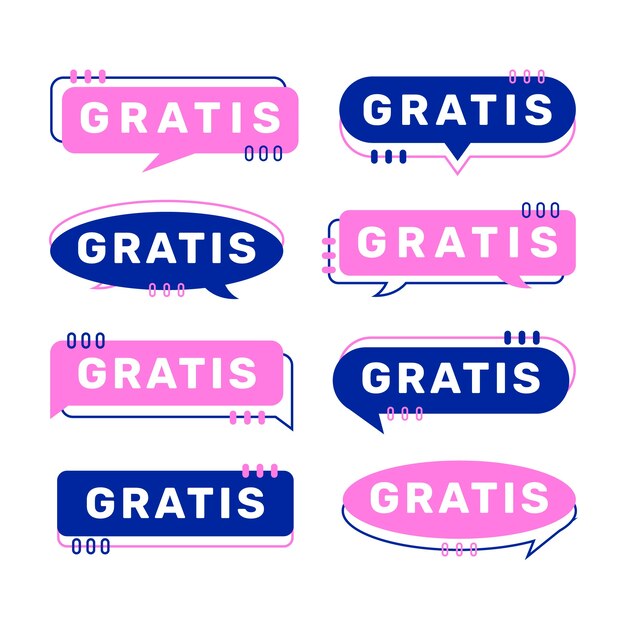 Colección de etiquetas gratis de diseño plano