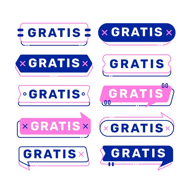 Colección de etiquetas gratis de diseño plano