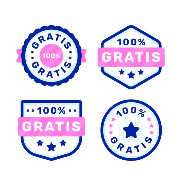 Colección de etiquetas gratis de diseño plano