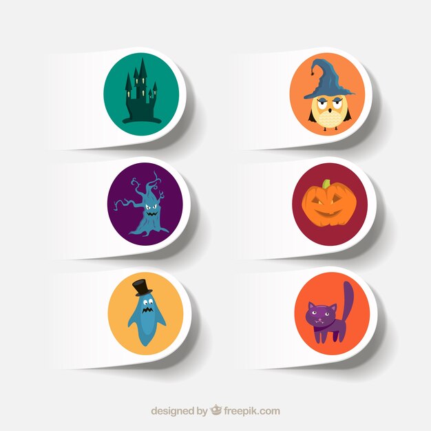 Colección de etiquetas de halloween
