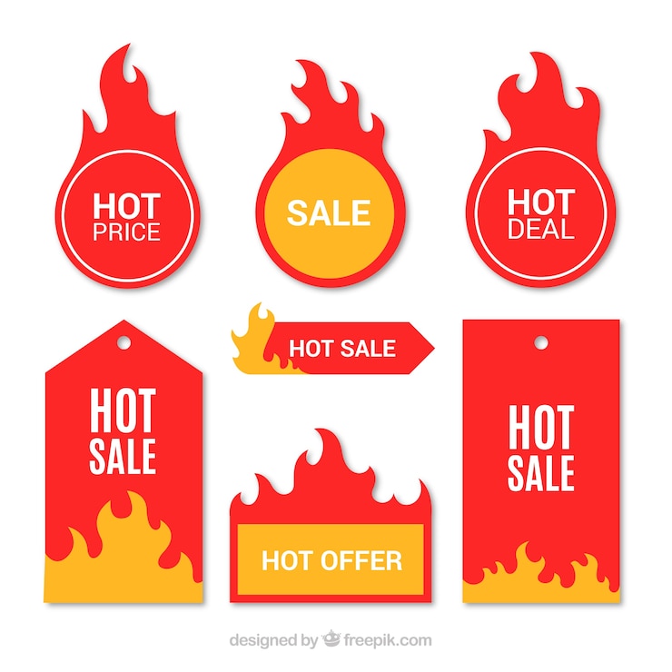 Vector gratuito colección de etiquetas / insignias de fuego con diseño plano