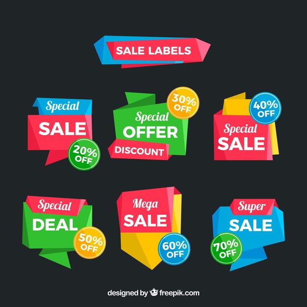 Colección de etiquetas/insignias de venta planas