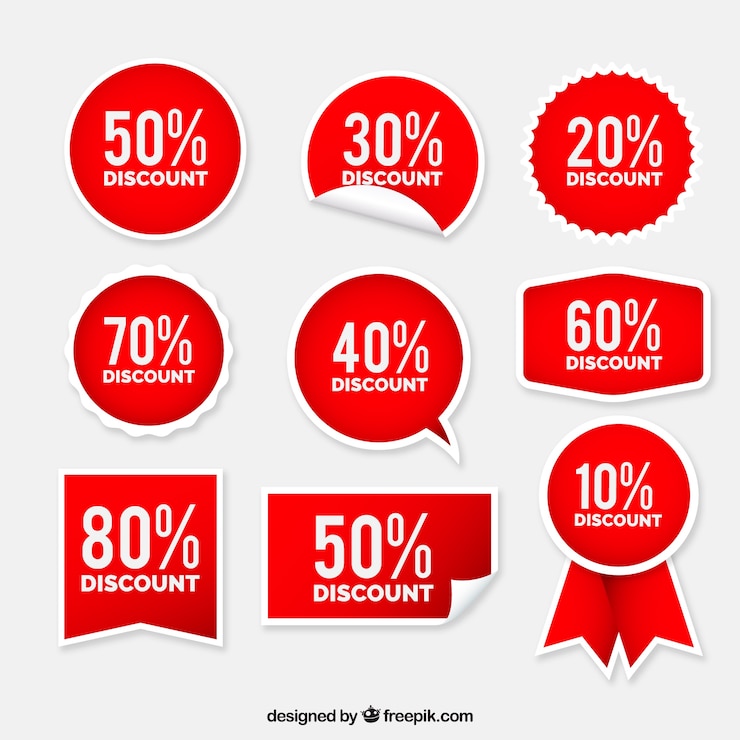 Vector gratuito colección de etiquetas/insignias de venta planas