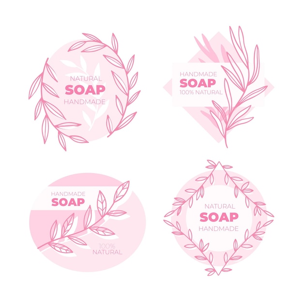 Colección de etiquetas de jabón creativas