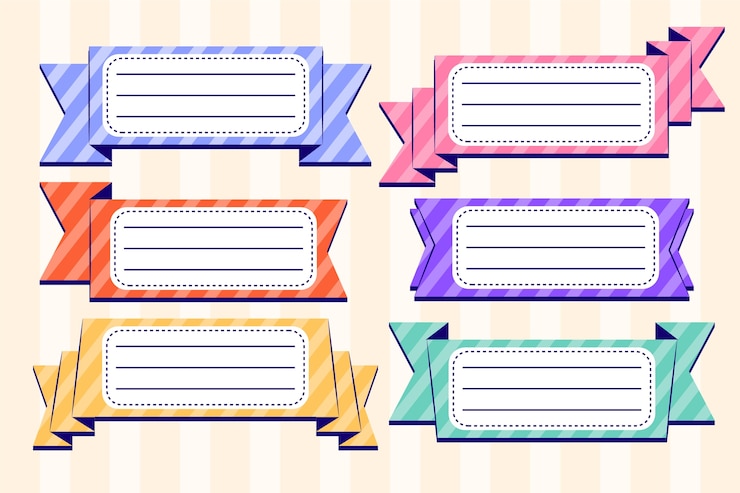 Vector gratuito colección de etiquetas de libretas dibujadas a mano