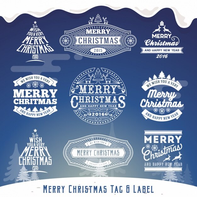 Colección de etiquetas de navidad