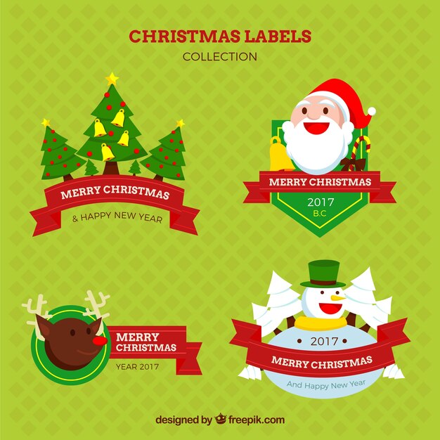 Colección de etiquetas de navidad