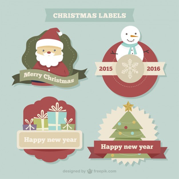 Colección de etiquetas de navidad