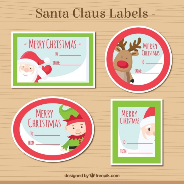 Vector gratuito colección de etiquetas de navidad