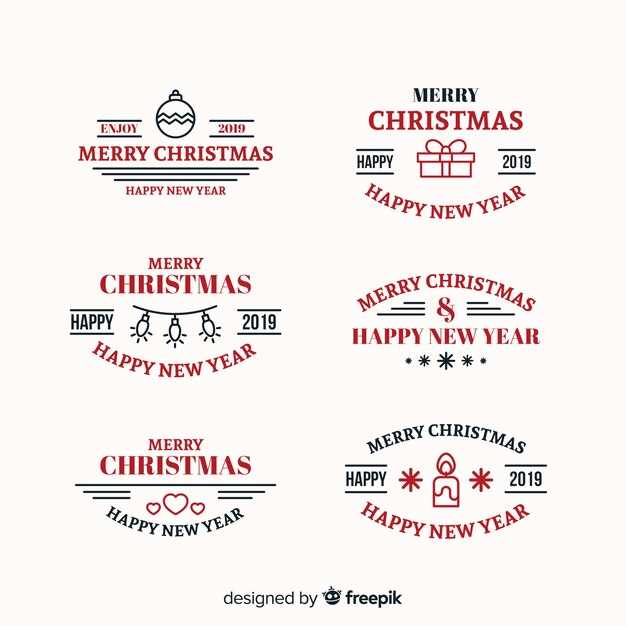 Colección de etiquetas de navidad