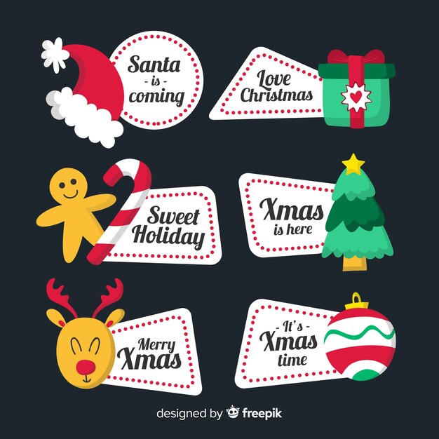Colección de etiquetas de navidad
