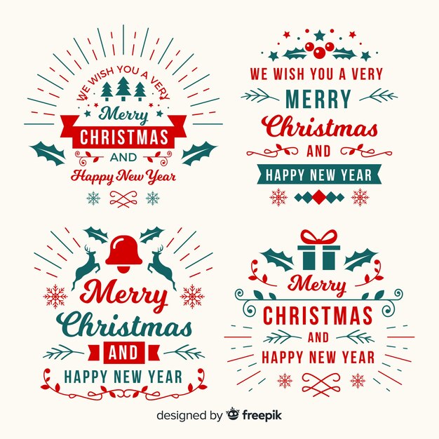 Colección de etiquetas de navidad