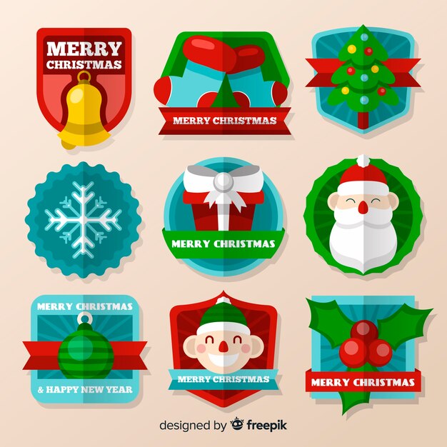Colección de etiquetas de navidad