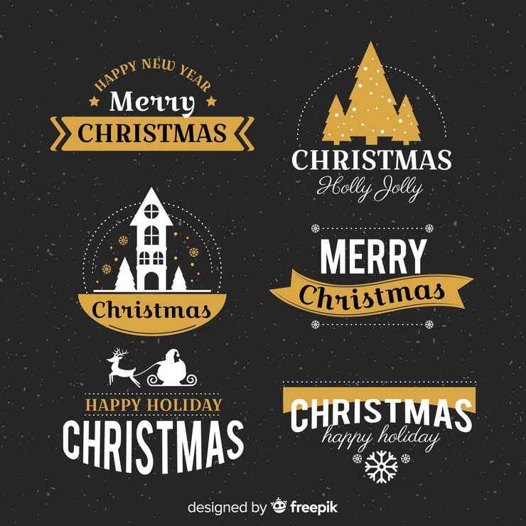 Vector gratuito colección de etiquetas de navidad