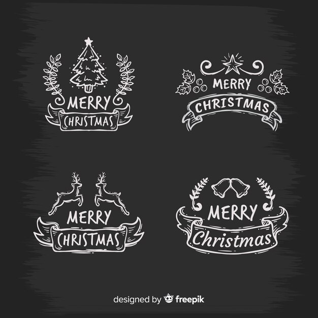 Colección etiquetas de navidad