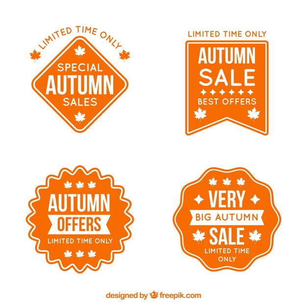Colección de etiquetas de otoño