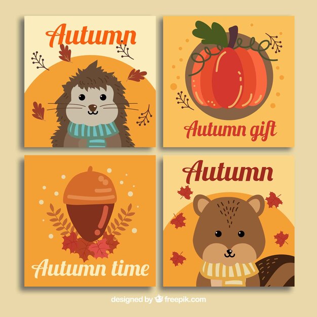 Colección de etiquetas de otoño
