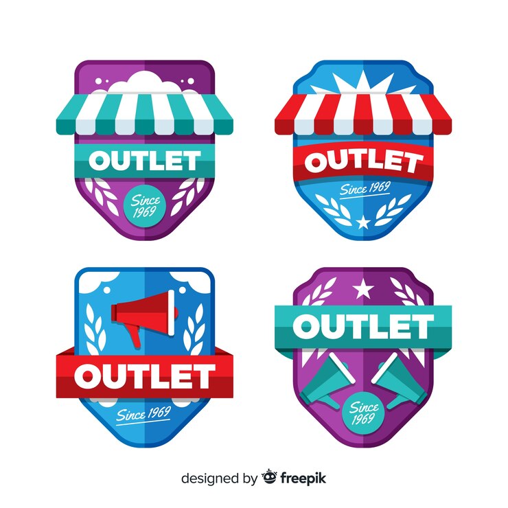Vector gratuito colección etiquetas outlet