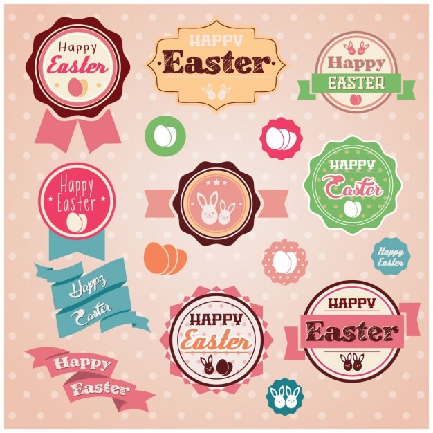 Colección de etiquetas de pascua
