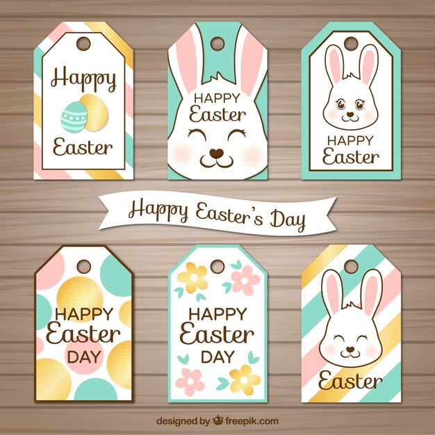 Colección de etiquetas de pascua
