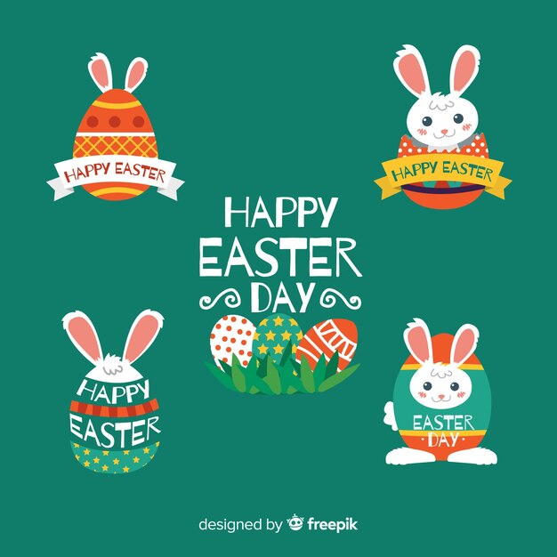 Colección de etiquetas de pascua