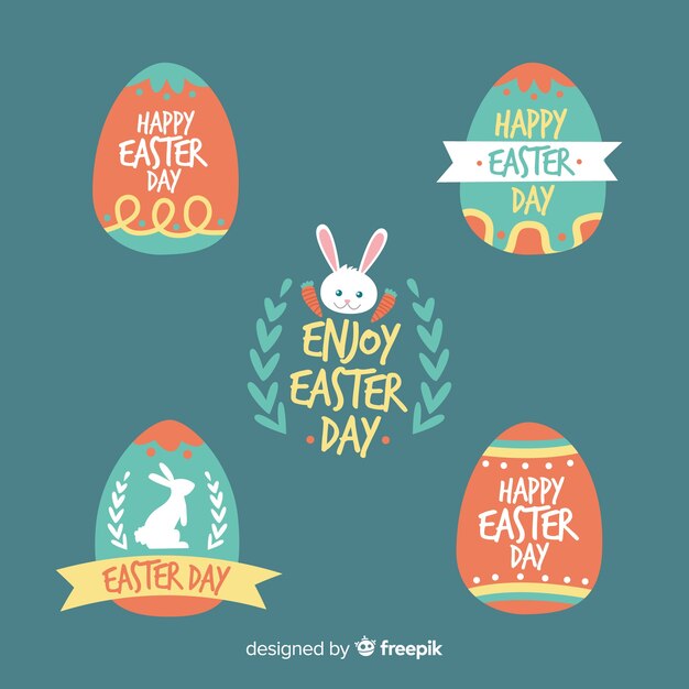 Colección de etiquetas de pascua
