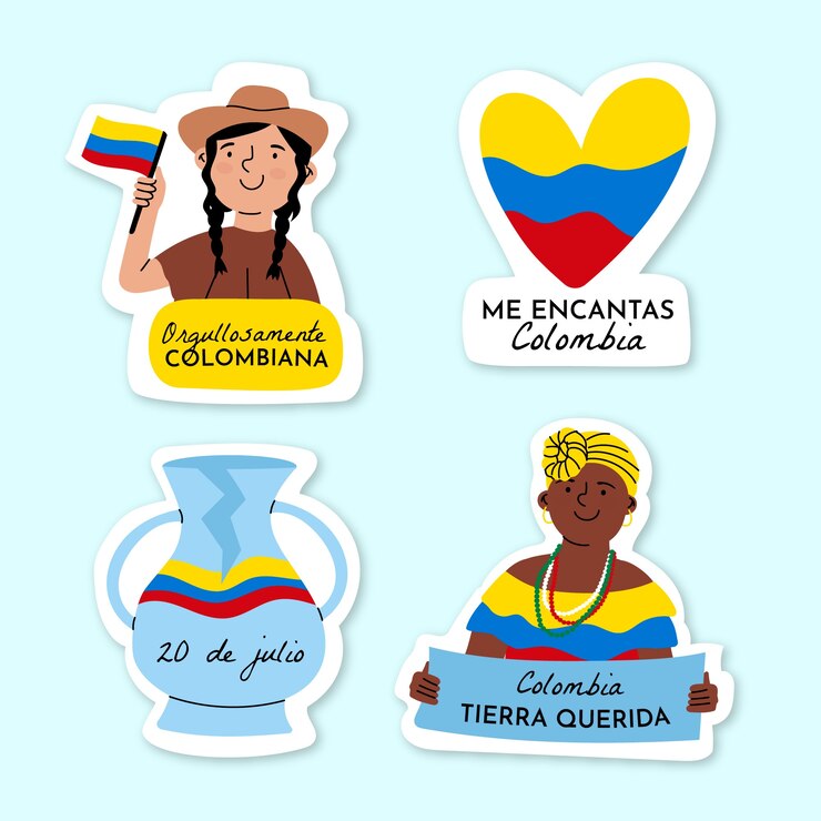 Vector gratuito colección etiquetas planas 20 de julio