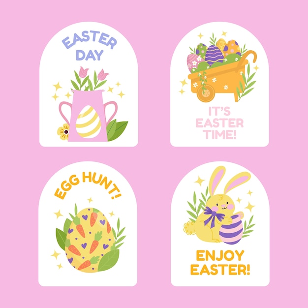 Vector gratuito colección de etiquetas planas para celebración de semana santa