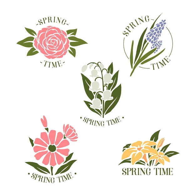 Colección de etiquetas de primavera