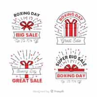 Vector gratuito colección de etiquetas de rebajas boxing day