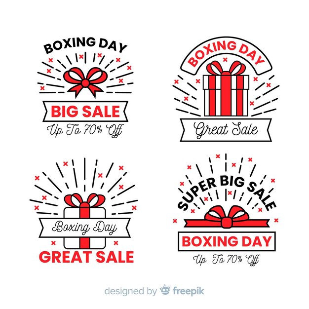 Colección de etiquetas de rebajas boxing day 