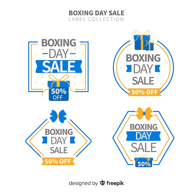 Colección de etiquetas de rebajas boxing day