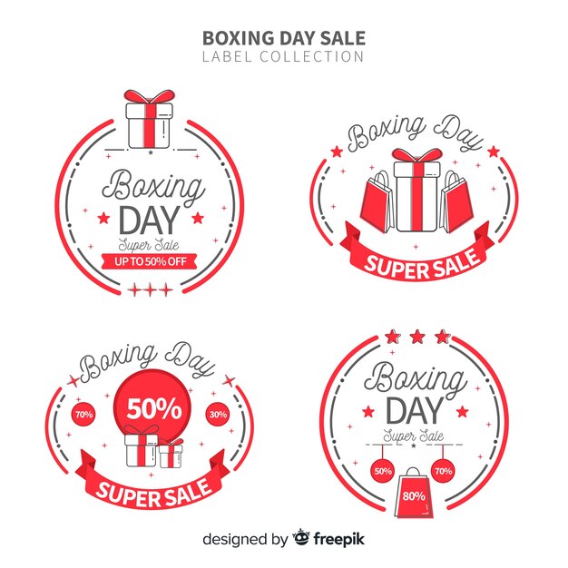 Colección de etiquetas de rebajas boxing day