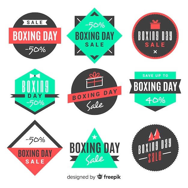 Colección de etiquetas de rebajas boxing day