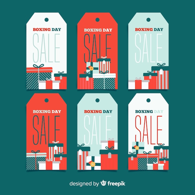 Colección de etiquetas de rebajas boxing day