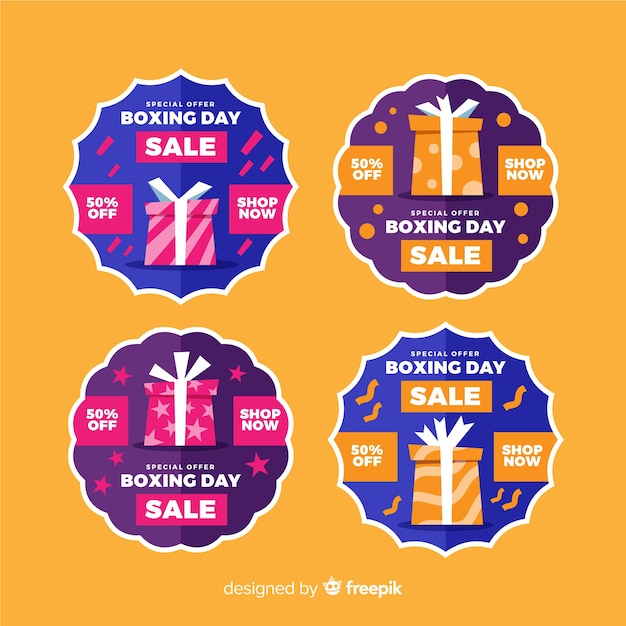 Colección de etiquetas de rebajas boxing day