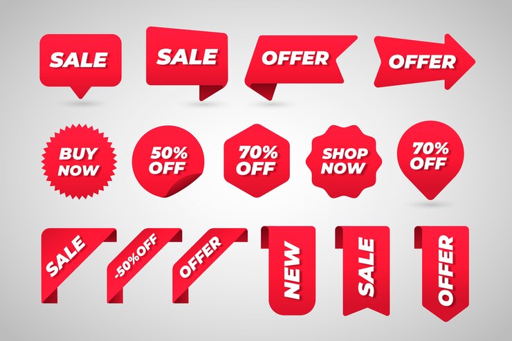 Vector gratuito colección de etiquetas de rebajas coloridas