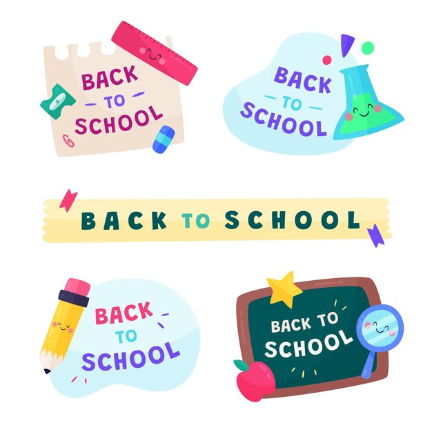 Colección de etiquetas de regreso a la escuela