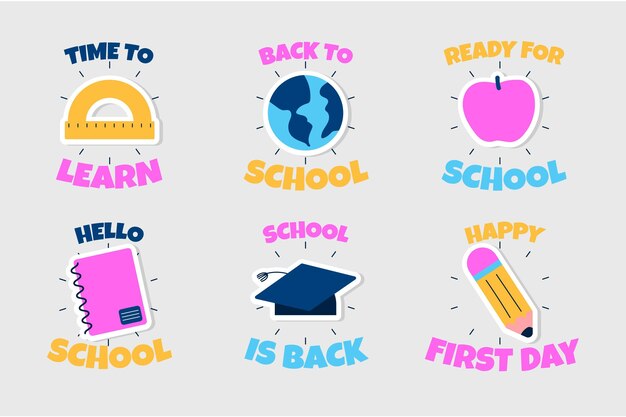 Colección de etiquetas de regreso a la escuela
