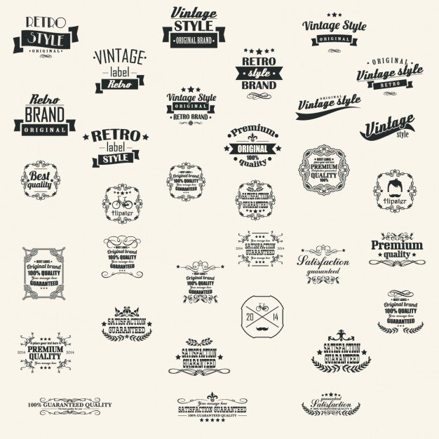 Colección de etiquetas retro
