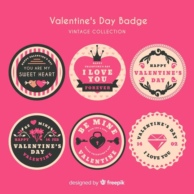 Colección etiquetas san valentín vintage