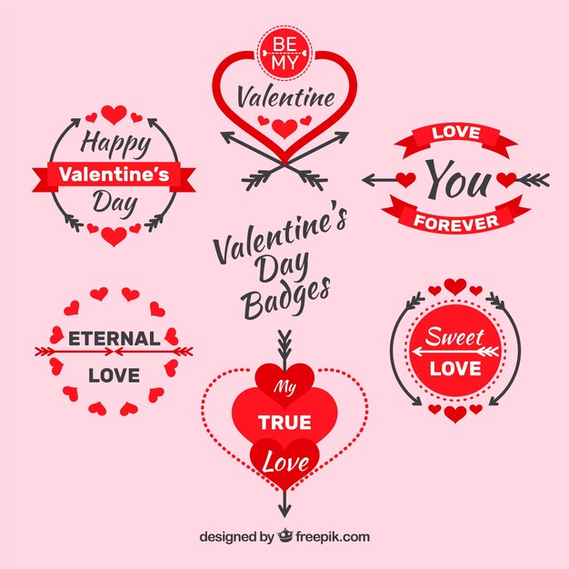 Vector gratuito colección de etiquetas de san valentin