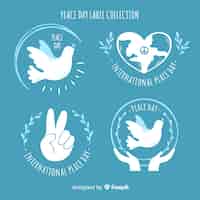 Vector gratuito colección de etiquetas de signos y símbolos de paz