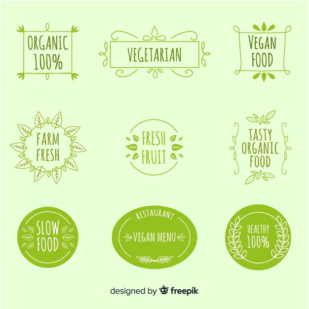Colección etiquetas veganas