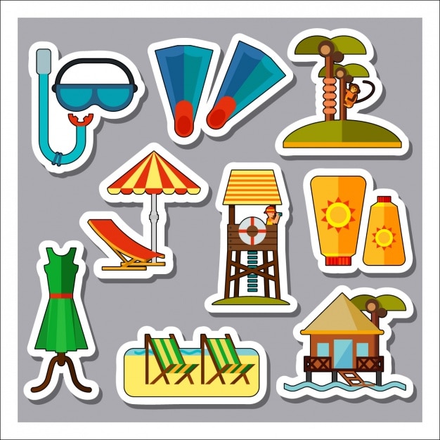 Vector gratuito colección de etiquetas de verano