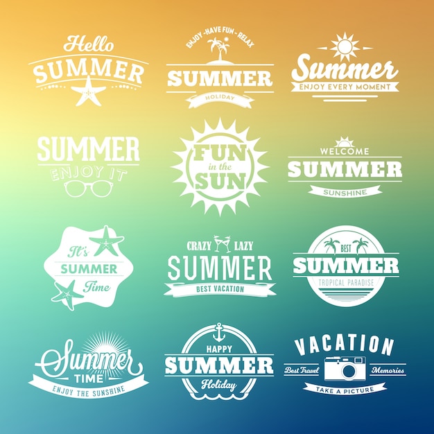 Vector gratuito colección de etiquetas de verano